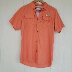 Magellan Outdoors Mens Fish Gear Shirt Coral Size XL